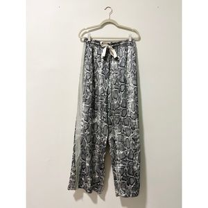 GRACIA Print Pants Snake Glitter (L) NWOT